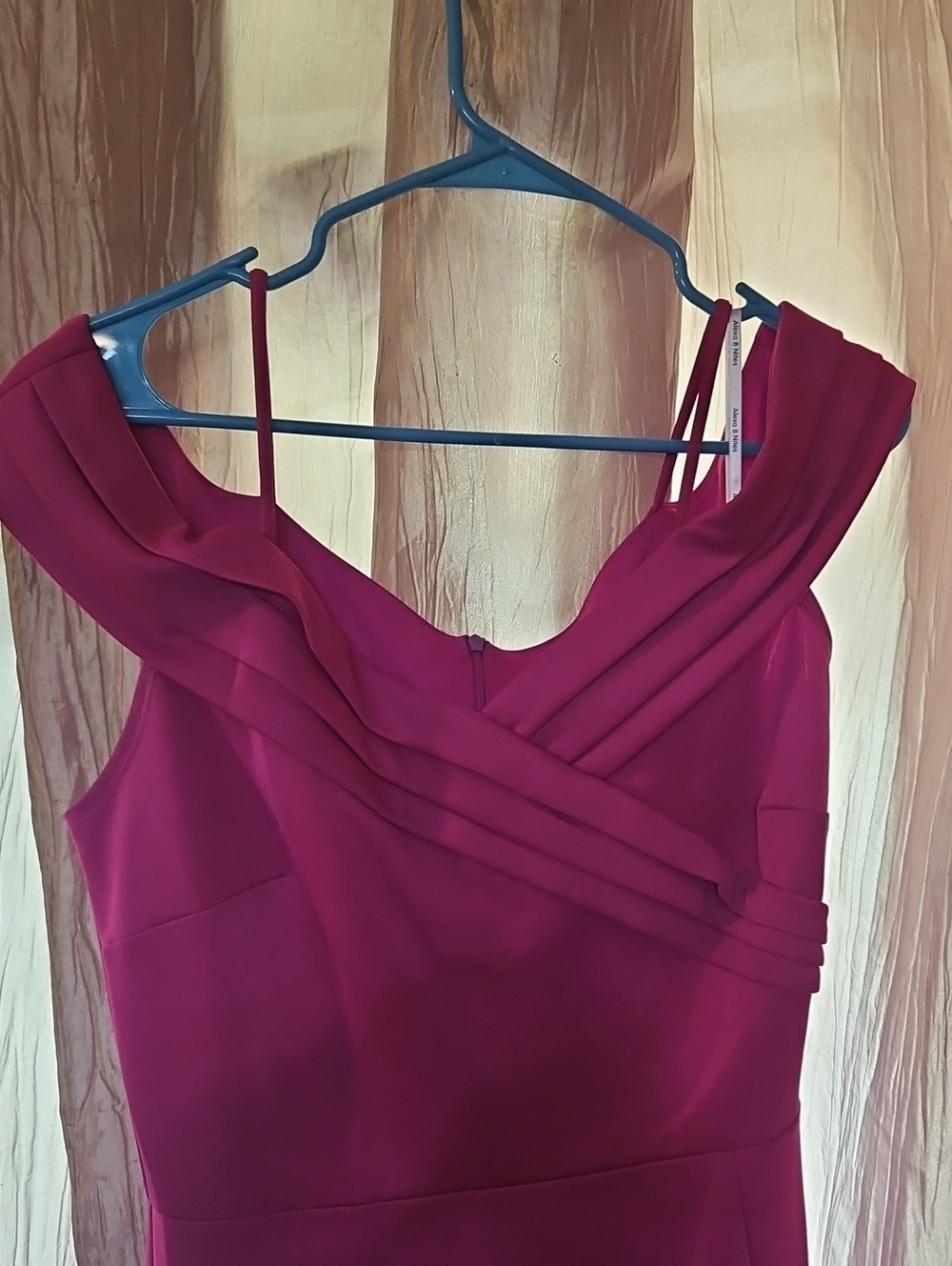 Alexis Fuchsia Pleated Off-Shoulder Dress - Picture 1 of 5
